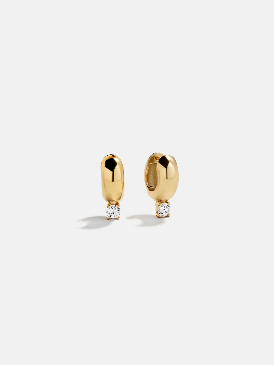 Kourtney 18K Gold Huggie Earrings - Kourtney 18K Gold Plated Sterling Silver Earrings