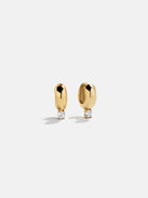 Kourtney 18K Gold Huggie Earrings - Kourtney 18K Gold Plated Sterling Silver Earrings