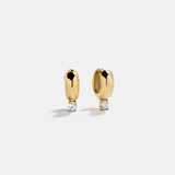 Kourtney 14K Gold Huggie Earrings - Kourtney 14K Gold Plated Sterling Silver Earrings