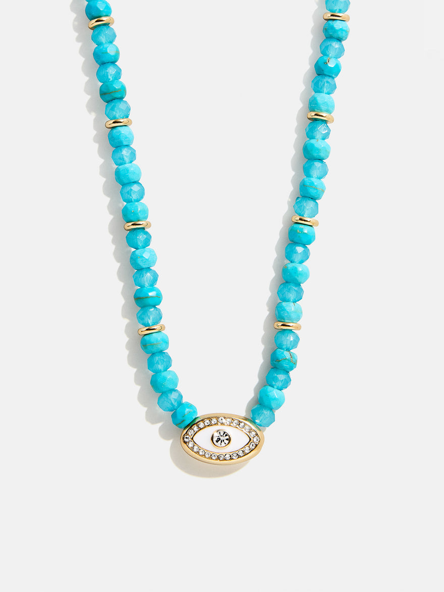 Positive View Semi-Precious Evil Eye Necklace - Turquoise