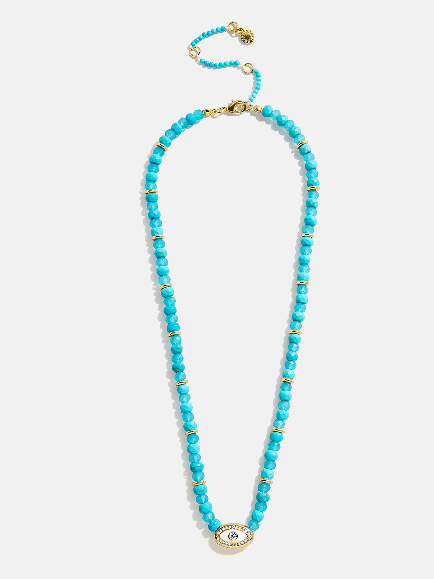 Positive View Semi-Precious Evil Eye Necklace - Turquoise