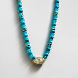 Positive View Semi-Precious Evil Eye Necklace - Turquoise