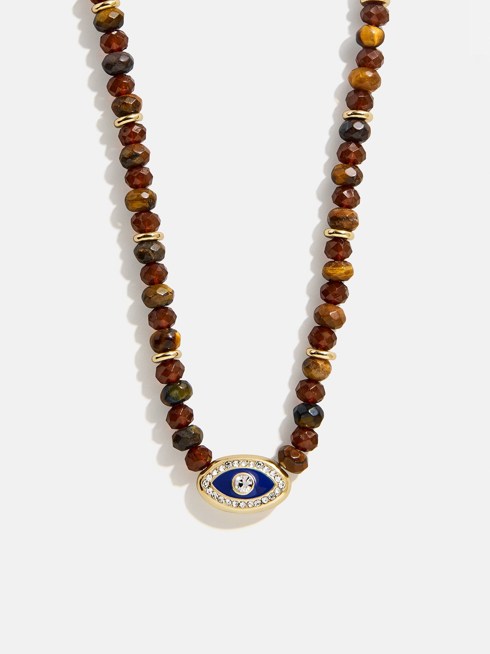 Positive View Semi-Precious Evil Eye Necklace - Tiger's Eye