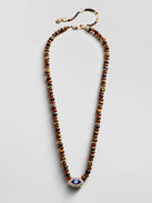 Positive View Semi-Precious Evil Eye Necklace - Tiger's Eye