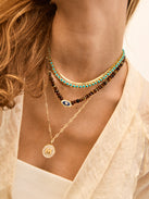 Positive View Semi-Precious Evil Eye Necklace - Tiger's Eye