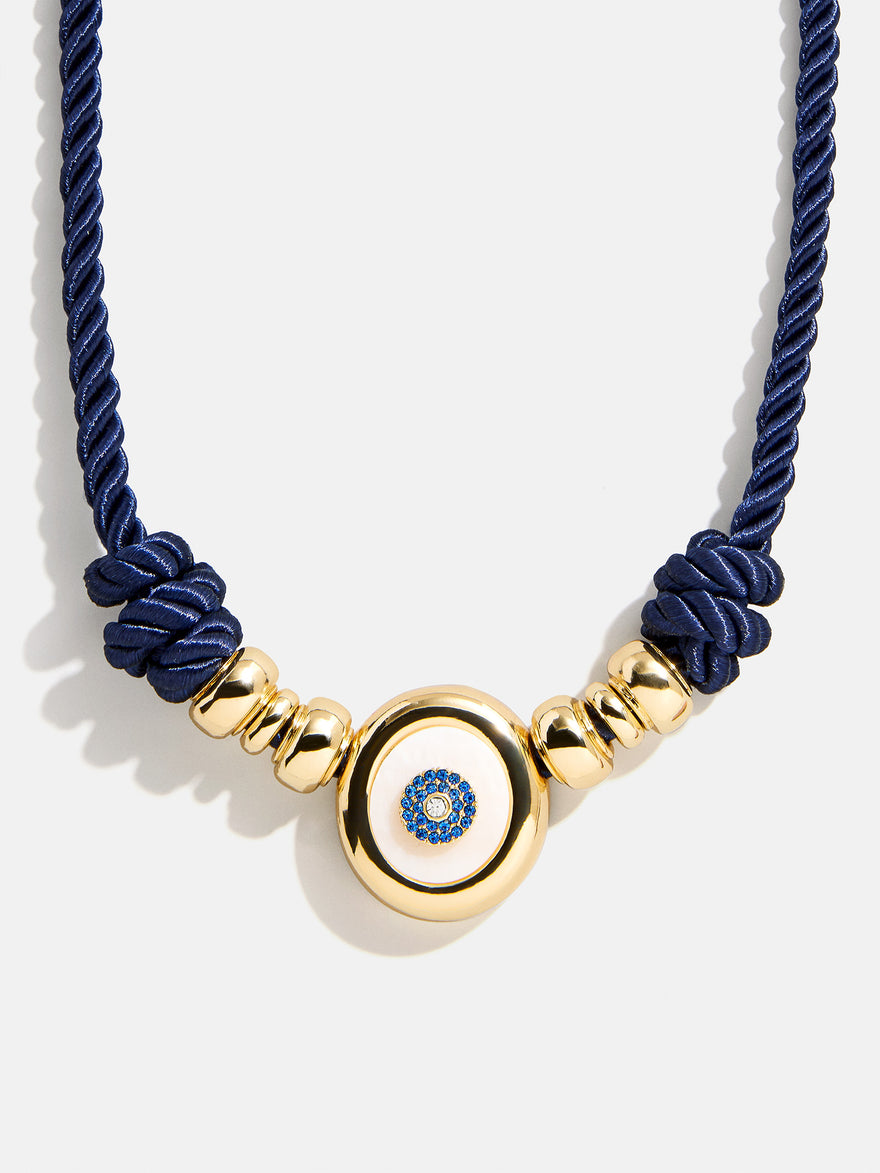 Eye Candy Evil Eye Paracord Necklace - Gold/Blue