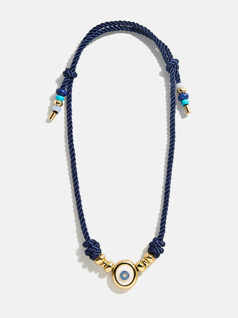 Eye Candy Evil Eye Paracord Necklace - Gold/Blue