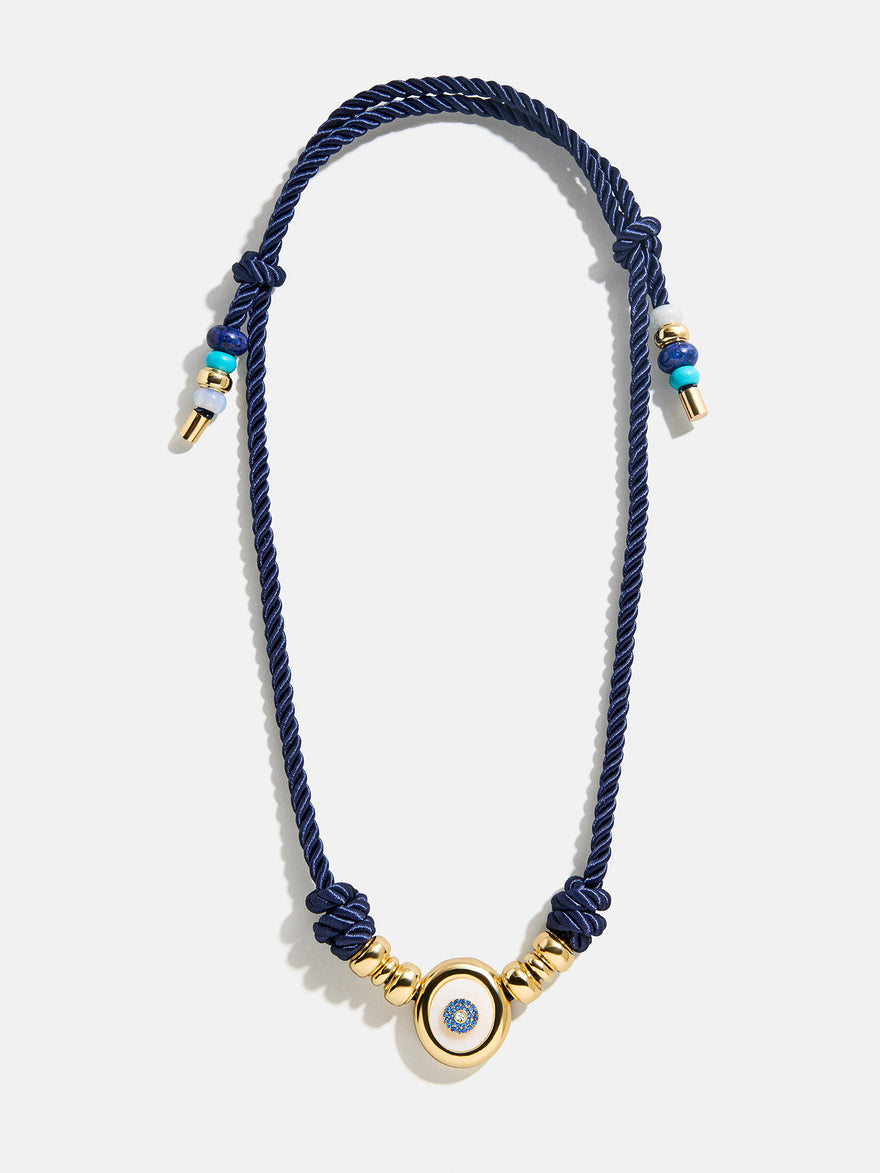 Eye Candy Evil Eye Paracord Necklace - Gold/Blue