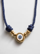 BaubleBar Eye Candy Evil Eye Cord Necklace - Gold/Blue - 
    Necklace with charm
  
