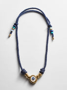 Eye Candy Evil Eye Cord Necklace - Gold/Blue