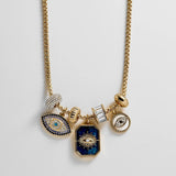 Evil Eye Charm Necklace - Lapis Evil Eye