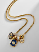 Evil Eye Charm Necklace - Lapis Evil Eye