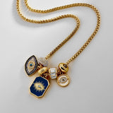 Evil Eye Charm Necklace - Lapis Evil Eye