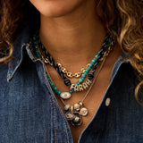 Evil Eye Charm Necklace - Lapis Evil Eye