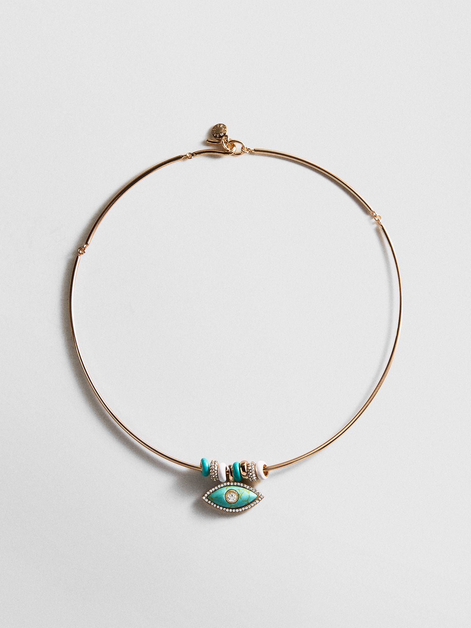 Evil Eye Collar Necklace - Gold/Blue