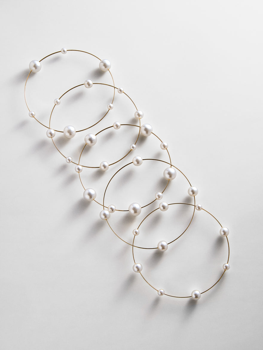 Blair Pearl Bracelet Set - Gold/Pearl