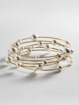 BaubleBar Blair Pearl Bracelet Set - Gold/Pearl - 
    Set of 5 stacking bracelets 
  
