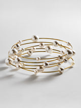 BaubleBar Blair Pearl Bracelet Set - Gold/Pearl - 
    Set of 5 stacking bracelets 
  
