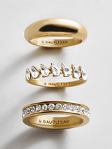 BaubleBar Greta Waterproof Ring Set - Greta Waterproof Ring Set - 
     Set of four gold rings 
  
