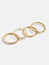 BaubleBar Camille Waterproof Ring Set - Camille Waterproof Ring Set - 
    Set of four gold rings 
  
