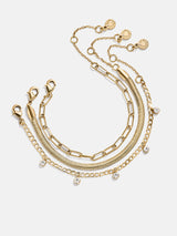 BaubleBar Ainsley Waterproof Bracelet Set - Ainsley Waterproof Bracelet Set - 
    Set of three gold bracelets 
  
