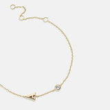14K Gold Initial Birthstone Custom Bracelet - Crystal