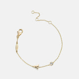 14K Gold Initial Birthstone Custom Bracelet - Crystal