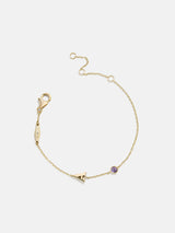 BaubleBar 18K Gold Initial Birthstone Custom Bracelet - Light Amethyst - 
    20% OFF ONE WEEK ONLY
  
