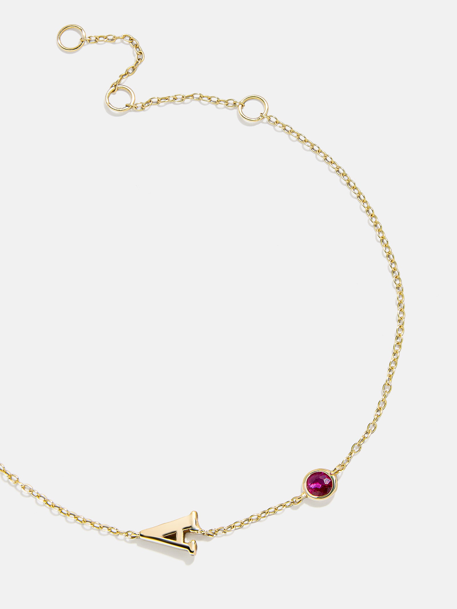 18K Gold Initial Birthstone Custom Bracelet - Rose