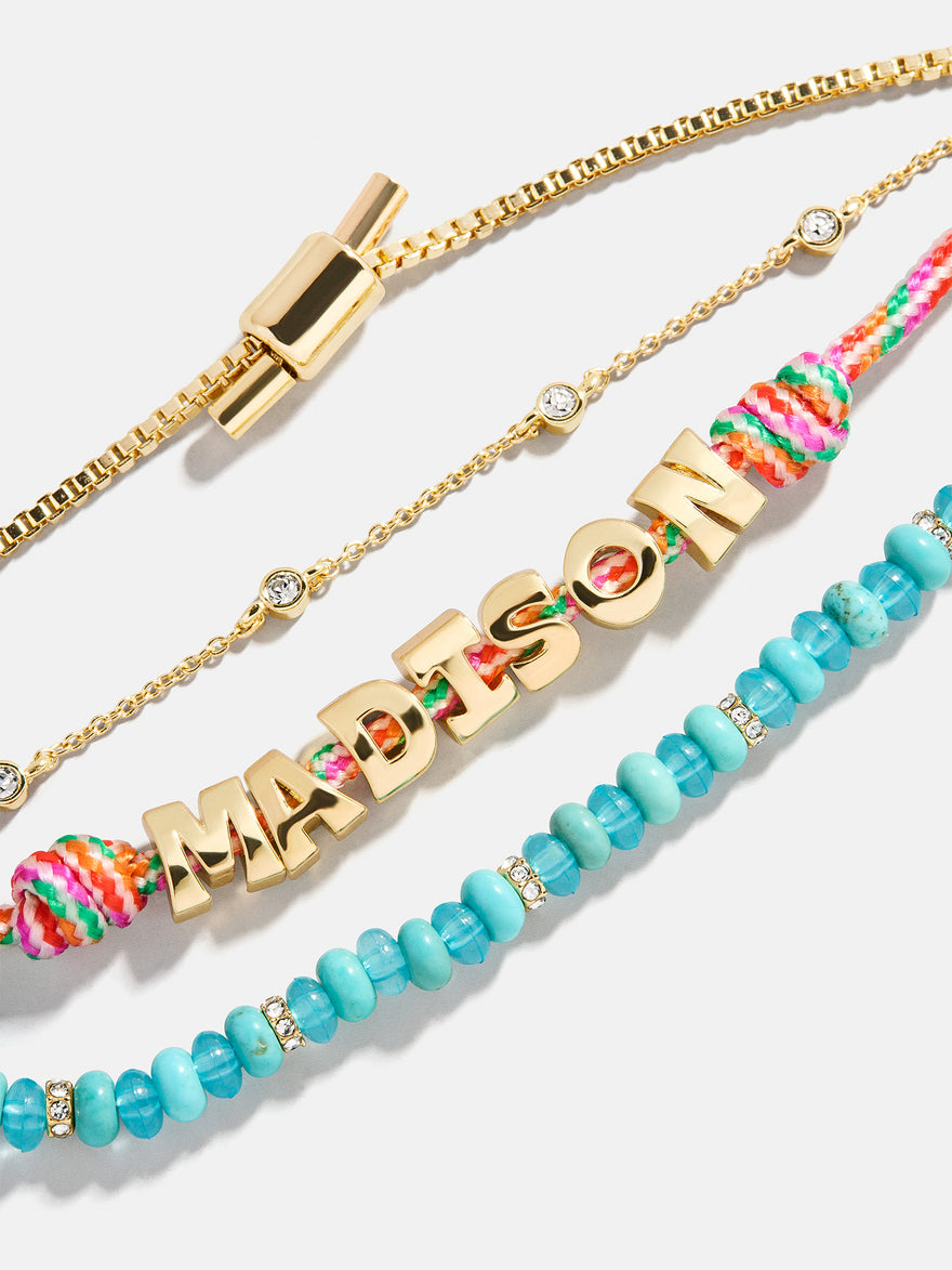 Rowan Semi-Precious Custom Layered Bracelet - Bora Bora