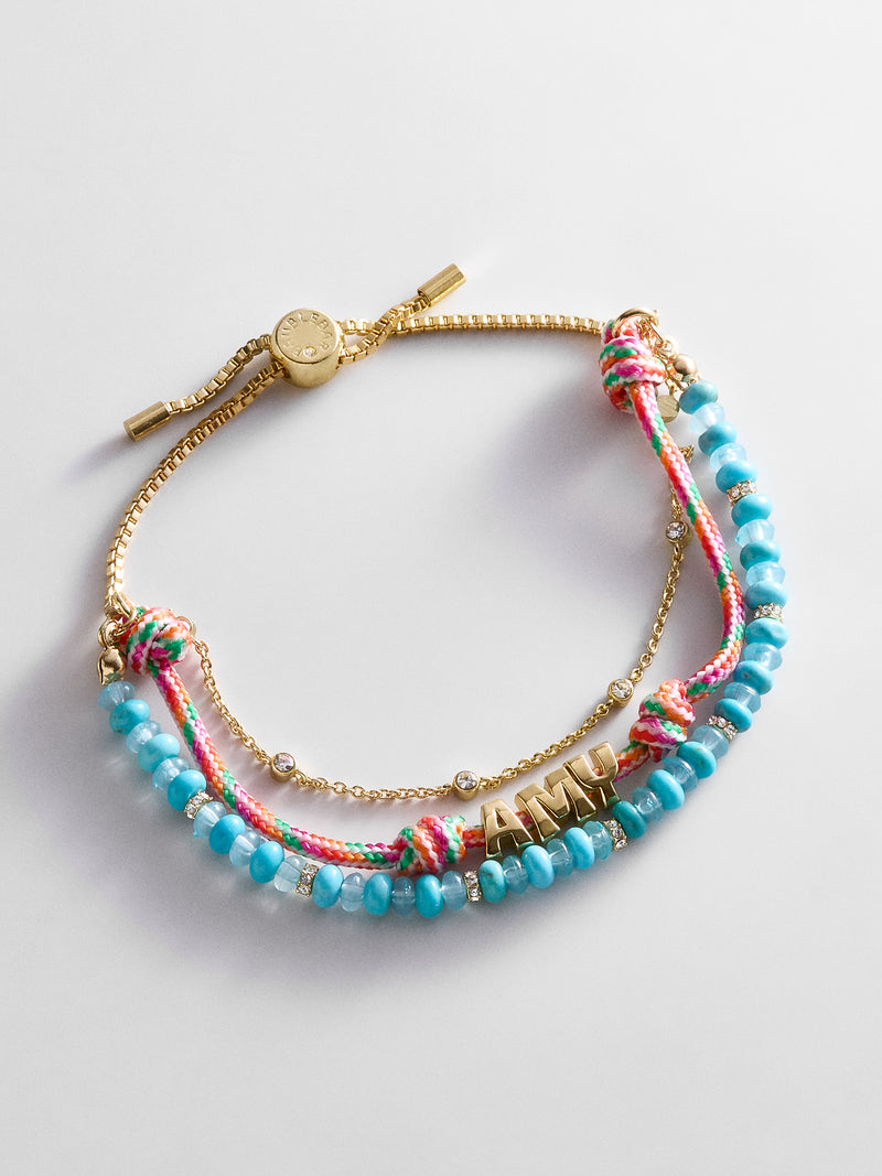 Rowan Semi-Precious Custom Layered Bracelet - Bora Bora
