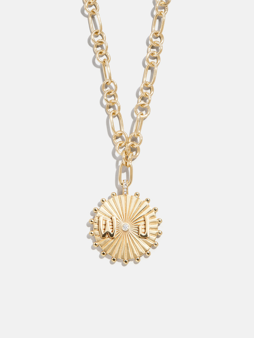Initial Custom Medallion Necklace - Gold
