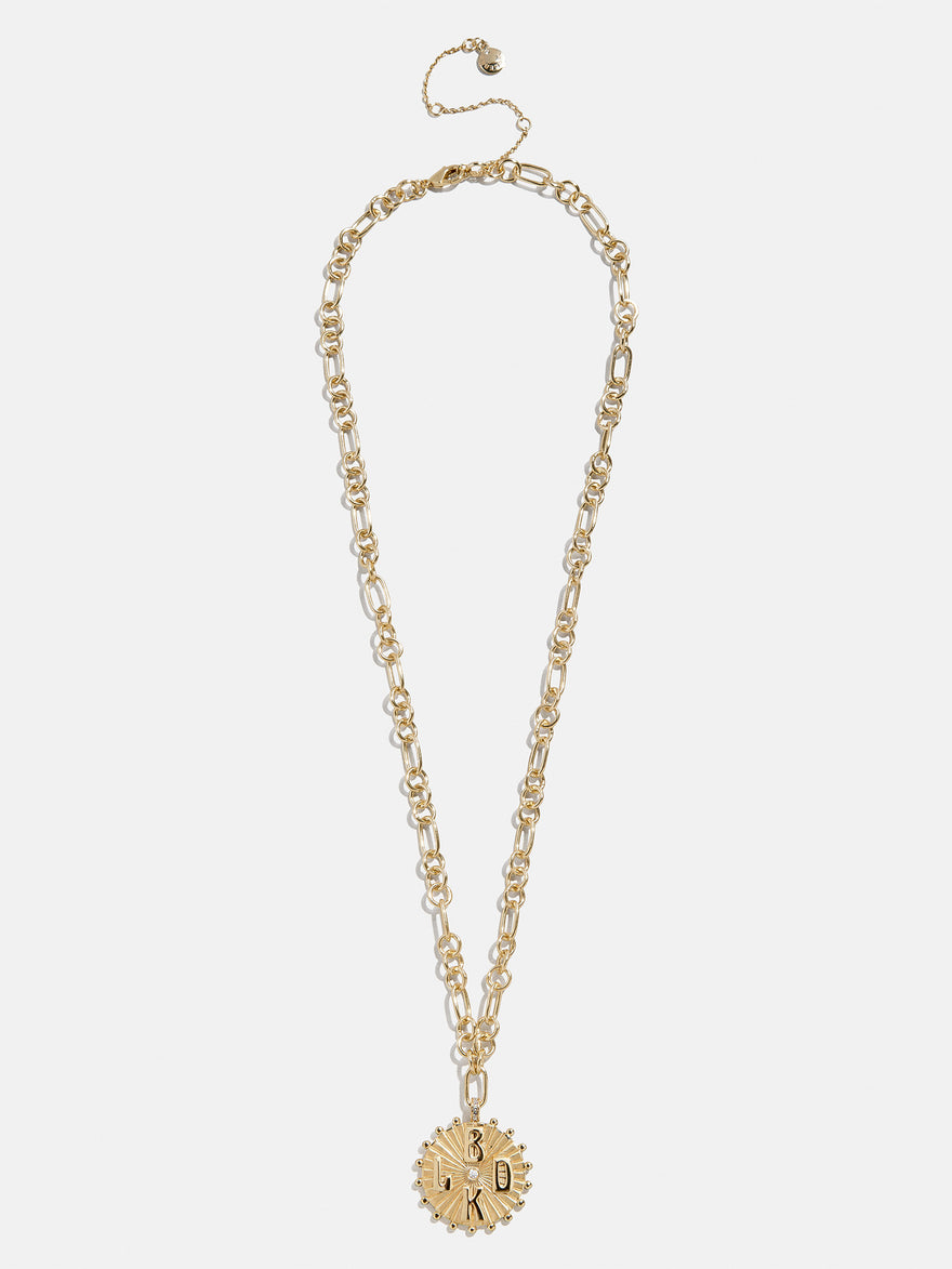 Initial Custom Medallion Necklace - Gold