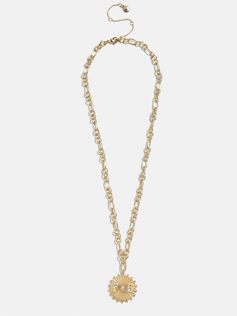 BaubleBar Initial Custom Medallion Necklace - Gold/Pavé - 
    25% Off Custom Gifts: The Annual Custom Event
  
