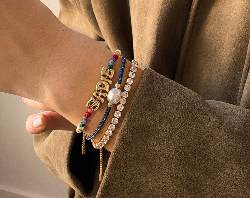 BaubleBar Rowan Semi-Precious Custom Layered Bracelet - St. Barths - 
    3-in-1 chains for bracelet stack 
  
