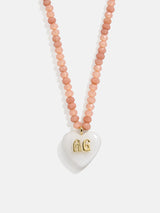 BaubleBar Semi-Precious Heart Custom Initial Necklace - White Quartz - 
    Made with Love: 15% Off Custom
  
