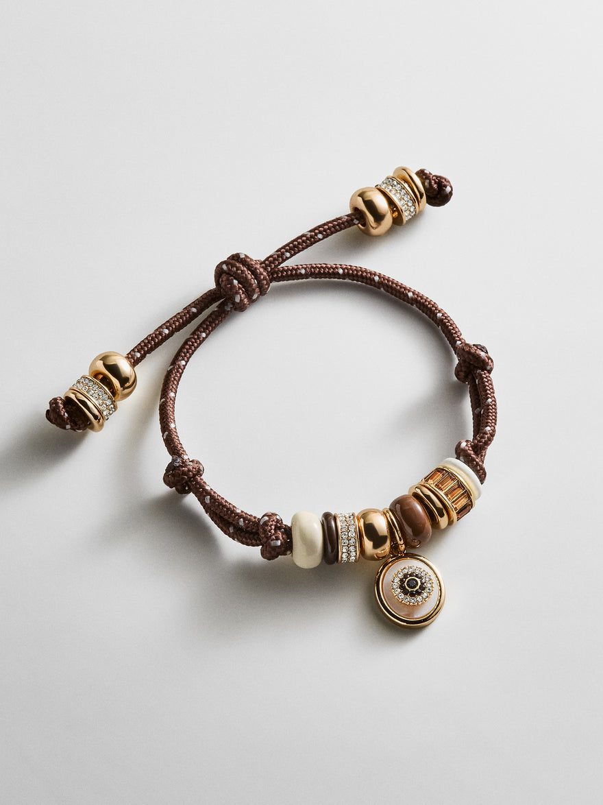 Eye Candy Evil Eye Paracord Bracelet - Brown