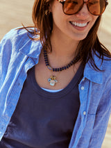 BaubleBar Eye Catcher Semi-Precious Necklace - Navy - 
    Blue beaded necklace


  
