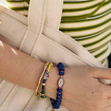 Eye Catcher Evil Eye Semi-Precious Bracelet - Navy