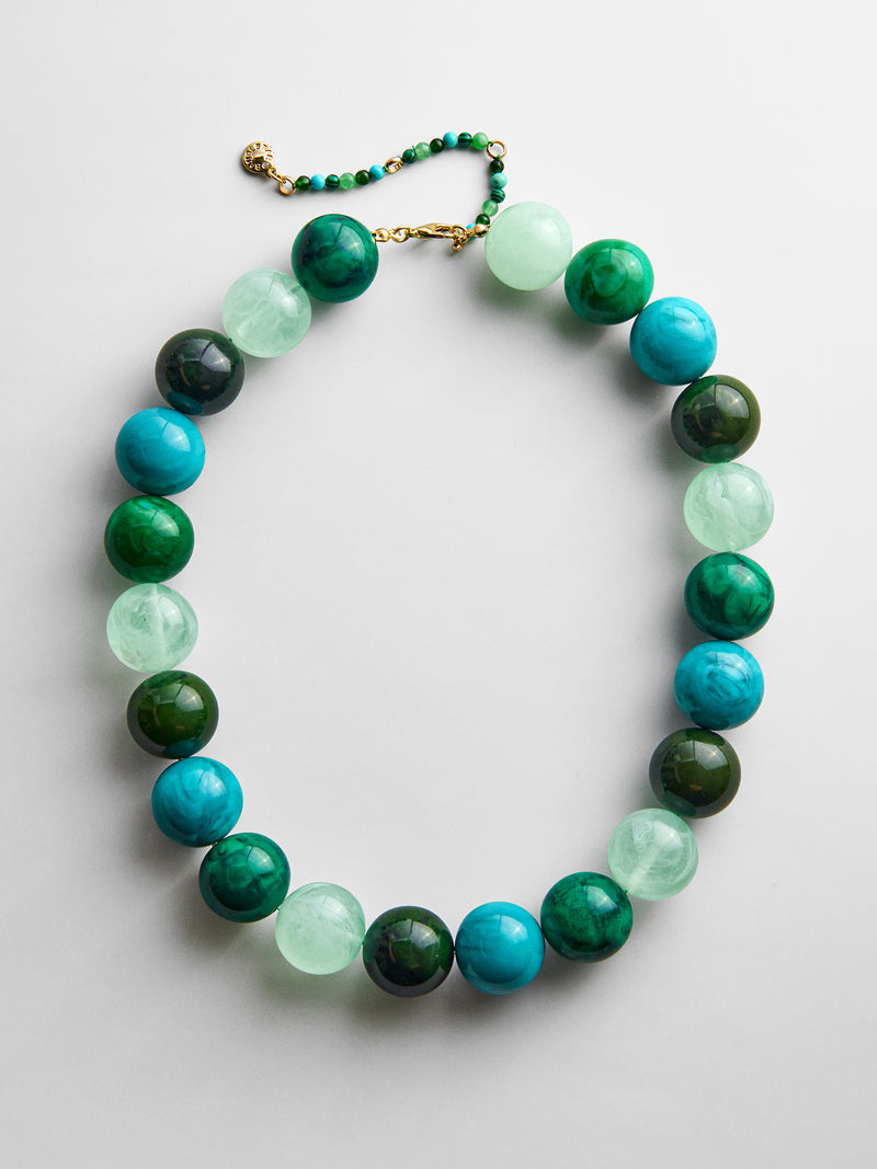 Jane Beaded Necklace - Blue Multi
