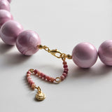 Jane Beaded Necklace - Smoky Rose Quartz