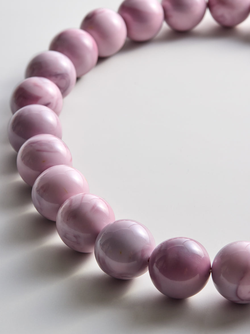 Jane Beaded Necklace - Smoky Rose Quartz