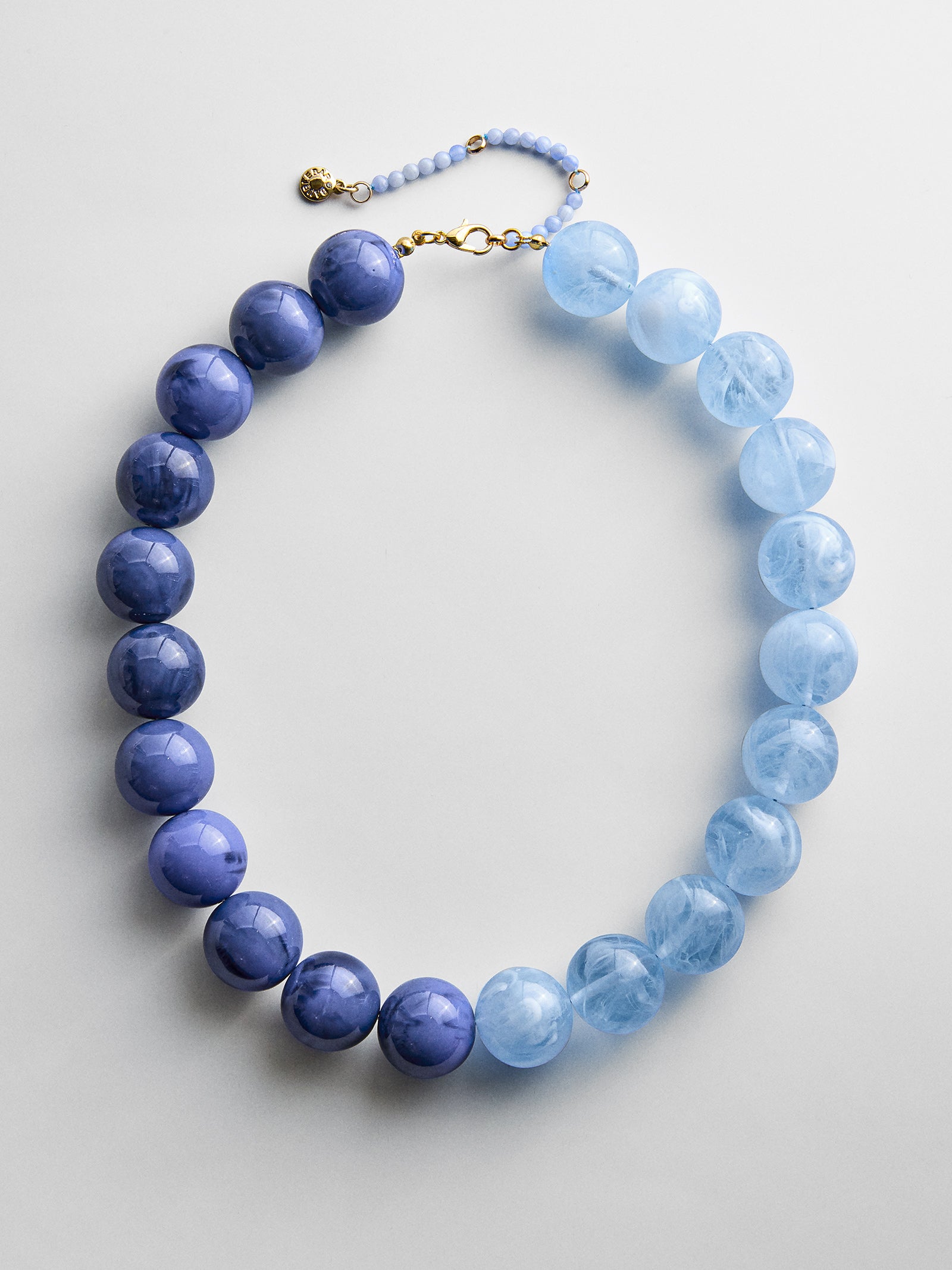 Jane Beaded Necklace - Lapis/Blue Lace Agate