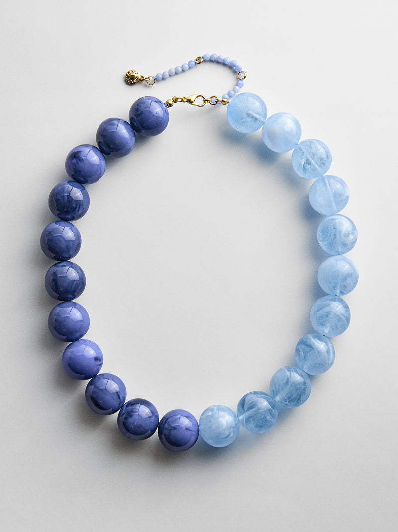 Jane Beaded Necklace - Lapis/Blue Lace Agate