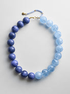 Jane Beaded Necklace - Lapis/Blue Lace Agate