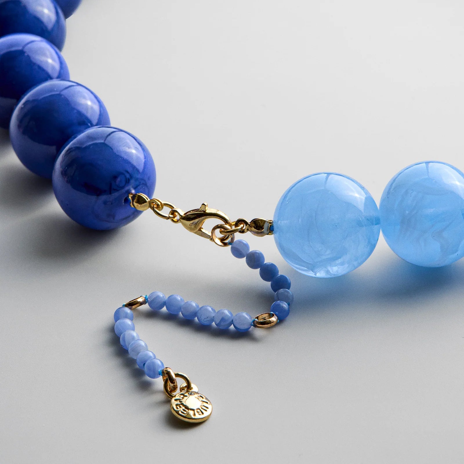 Jane Beaded Necklace in Lapis/Blue Lace Agate | BaubleBar