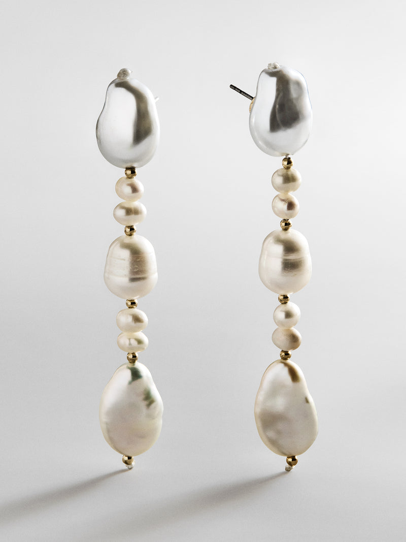 Beatrice Baroque Pearl Earrings - Pearl