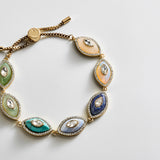 Bright Eye Semi-Precious Bracelet - Gold/Blue