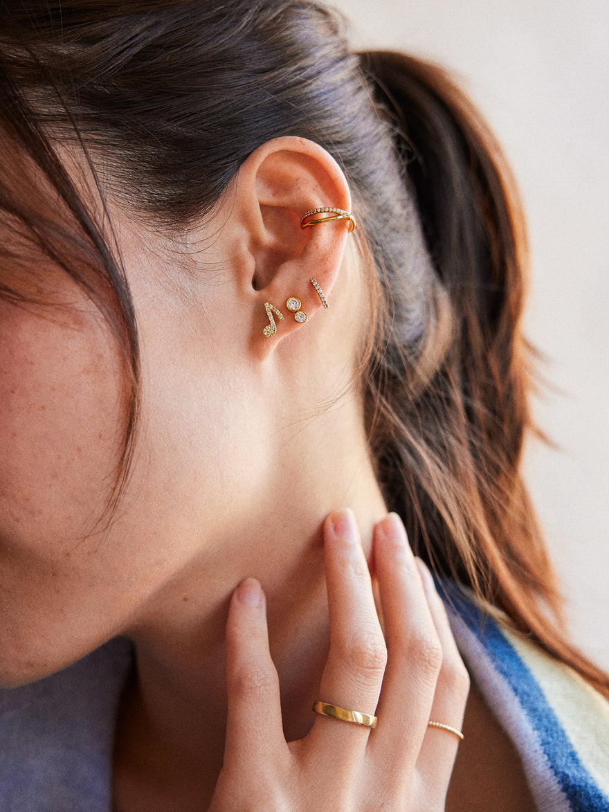 14K Gold Just For Fun Earrings - Music Note