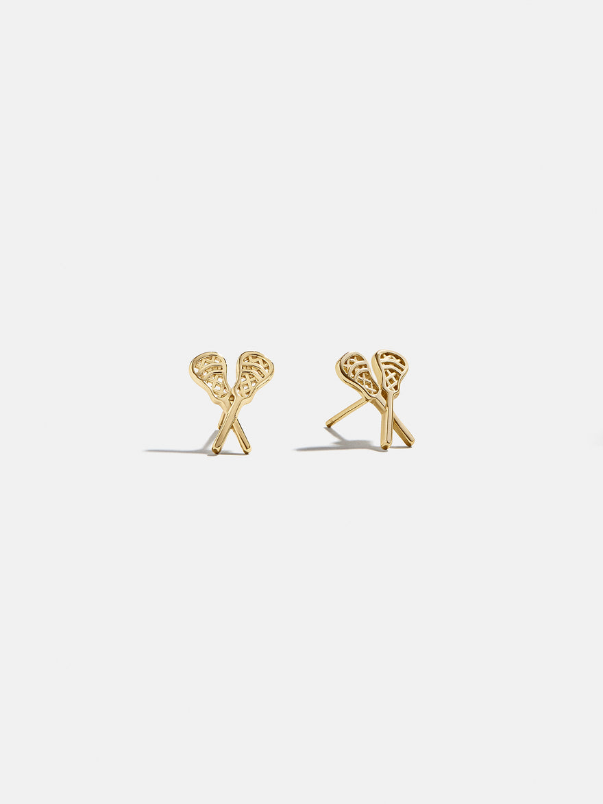 14K Gold Sports Delicate Stud - Lacrosse